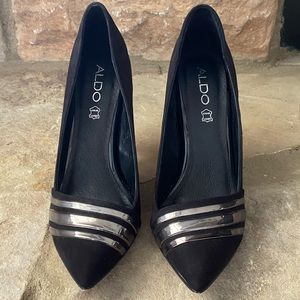 Aldo Doop Style Black Suede Pump Sz8